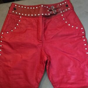 Harley-Davidson Red High Waist Studded Shorts